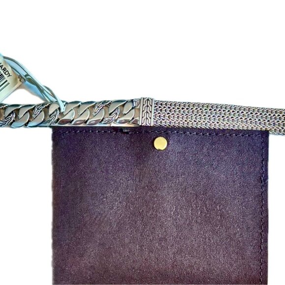 John Hardy Icon Link 12 mm Flat Chain Bracelet Push Clasp Sterling Silver NWT - Picture 12 of 12